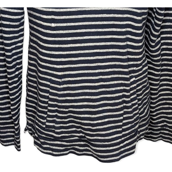 J Crew Cowl Neck Navy & White Striped Sweater/Hoodie Size Small - Picture 6 of 12
